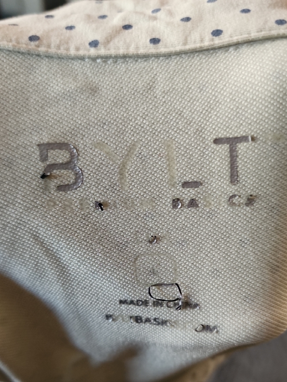 BYLT Basics Polo Shirt Light Lime Green Micro Dot Print Size L Athletic Stretch - Picture 7 of 11
